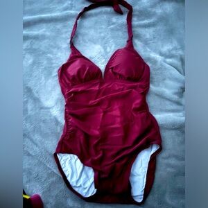 Nursing bathing suit. Color maroon